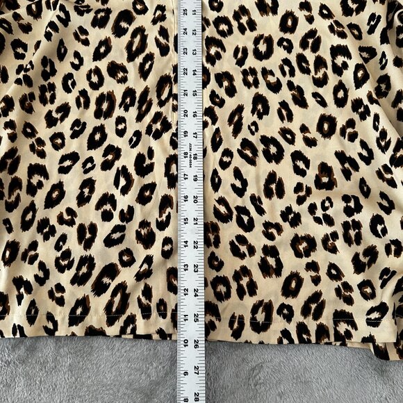 Chico's Leopard Animal Print Balloon Sleeve Blouse Top 2 LARGE 12/14 - Picture 4 of 6